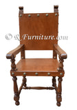 Italian Friar leather arm chair