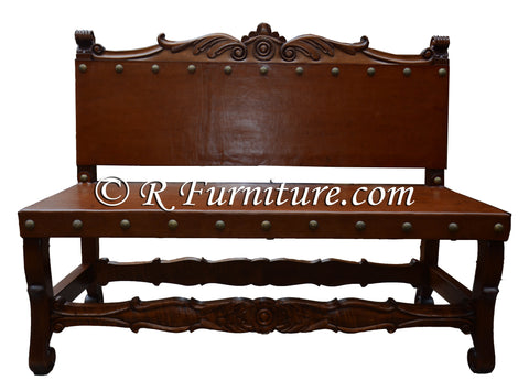 spanish friar leather bench