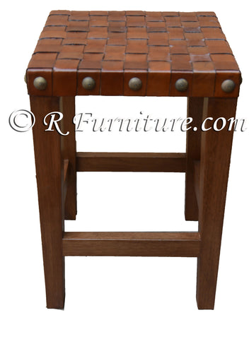 spanish colonial counter stool, modern criss cross leather stool