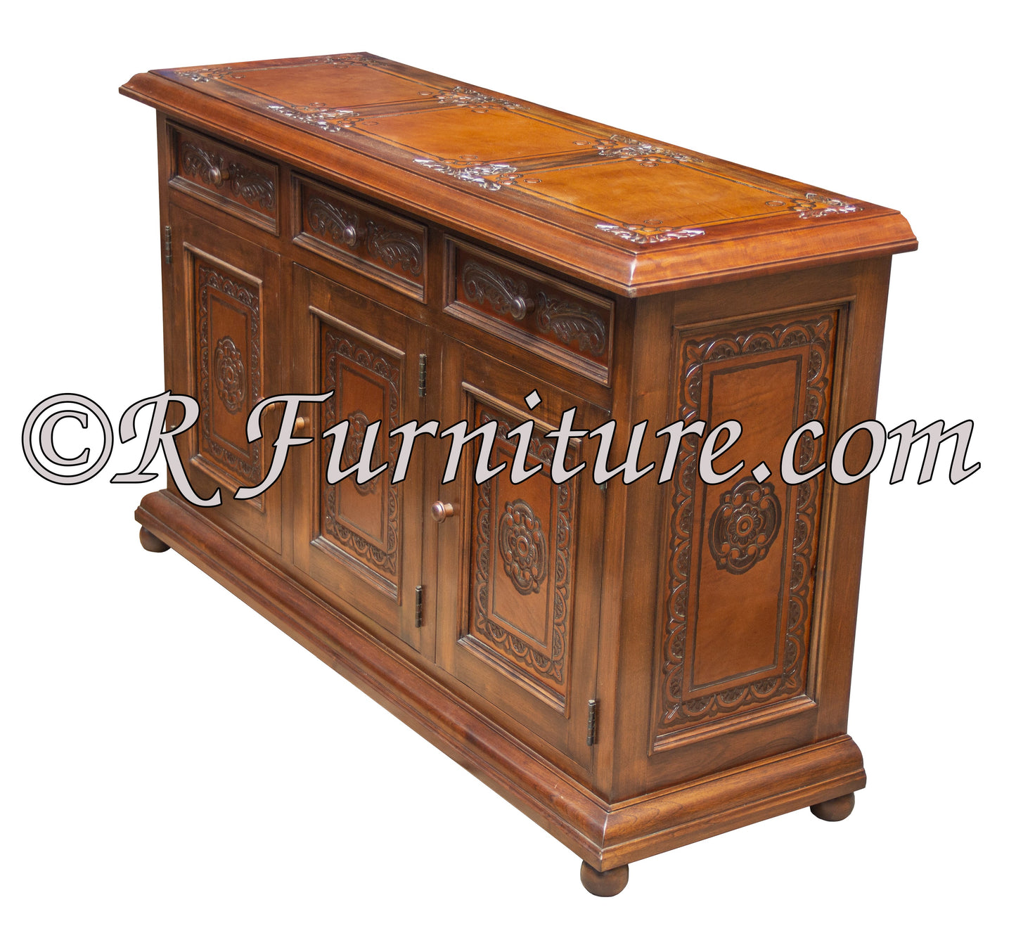 hand tooled leather buffet