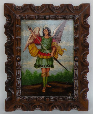 Archangel Adriel, hand painted, wooden frame