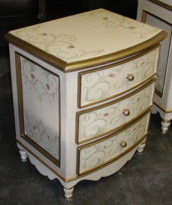 bow nightstand with the French scrolls