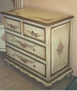 Antique White Pink Rose Dresser – R Furniture