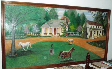 Horses on Country Estate Landscape