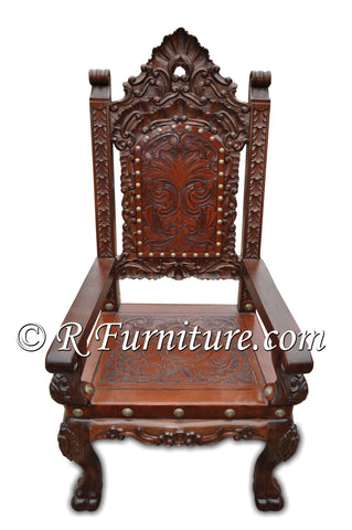 hand tooled leather chair