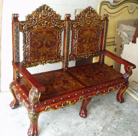 hearst castle style bench, castle bench