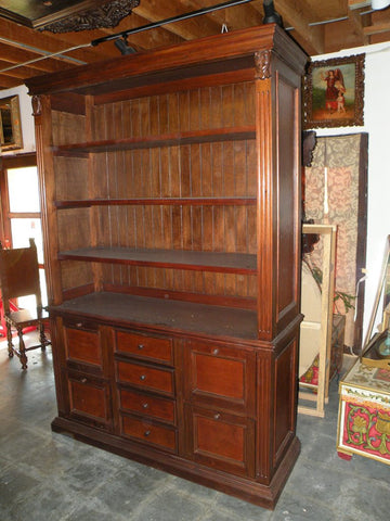 Leather Bookcase with file drawers