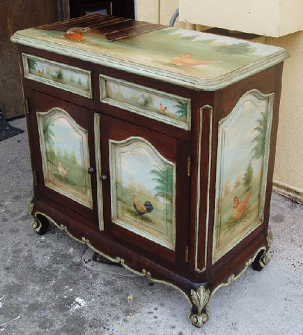 Painted Buffet with Roosters 2