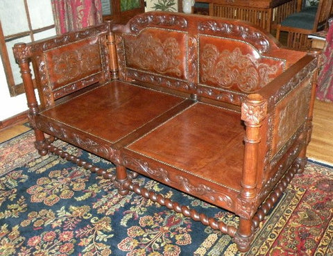 Spanish Revival Sofa - chestnut