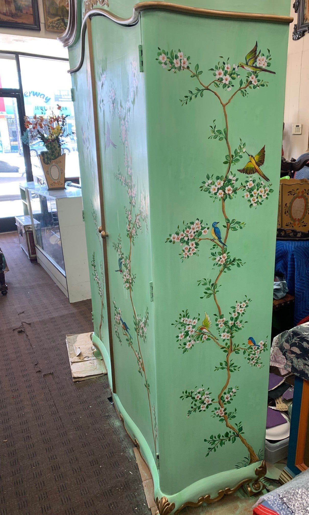 French Garden Armoire with singing birds