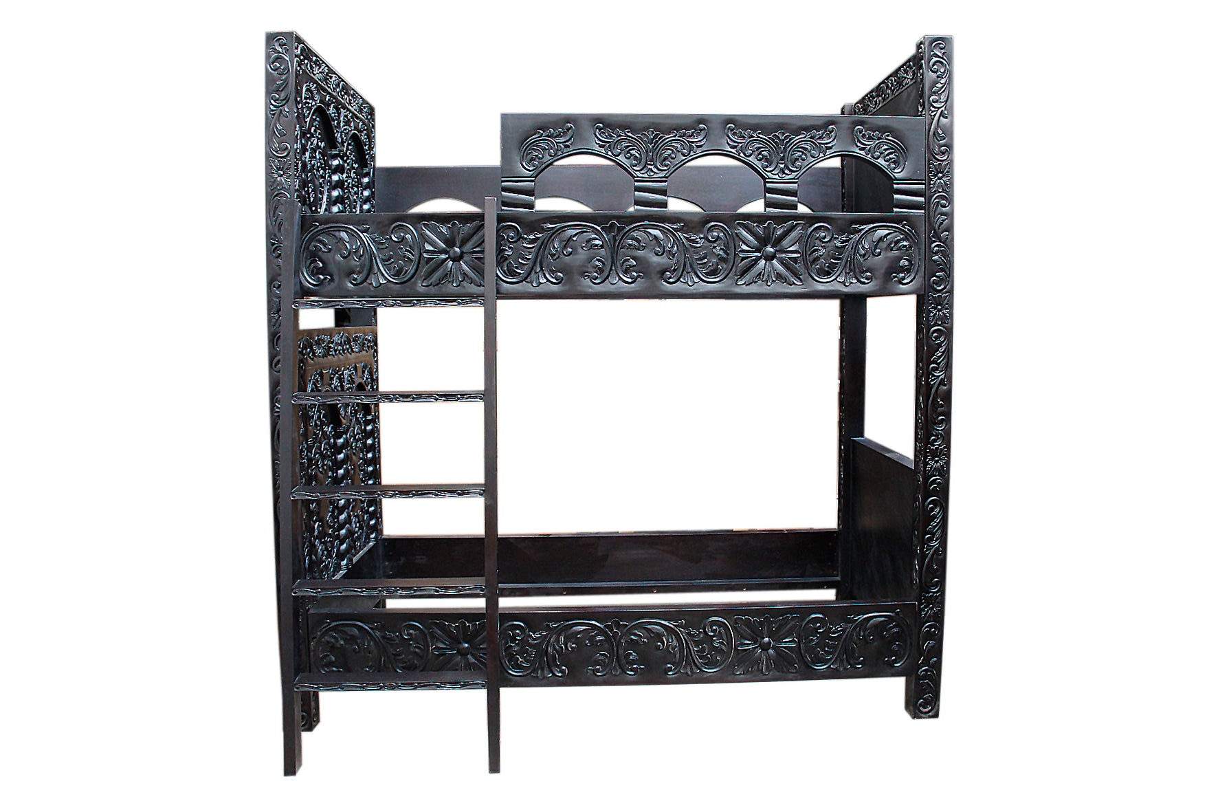 hand carved solid wood bunkbed 