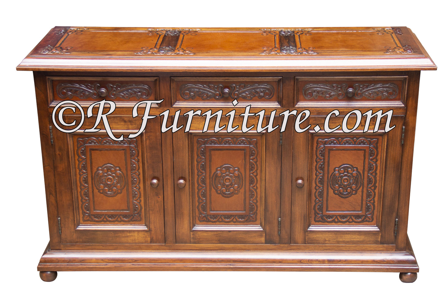 hand tooled leather  buffet
