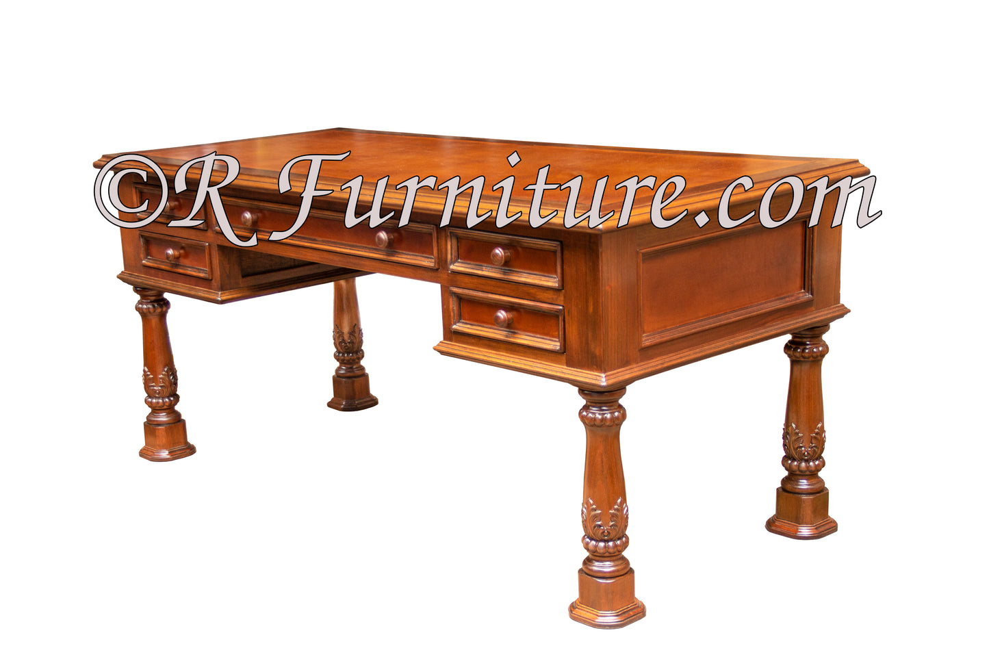 Spanish Colonial Desk · Leather Panels · Santa Barbara Style · Old World · Handcrafted Peru · R Furniture