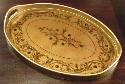 reverse painted glass tray