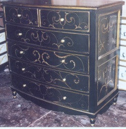 Dresser, Black with Scrolls