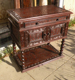 Bologna Nightstand, hand tooled leather