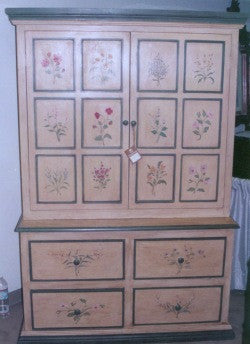 Botanical China Cabinet, hand Painted