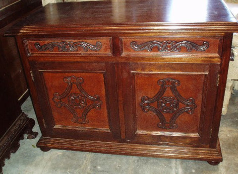 Leather Colonial Media Cabinet