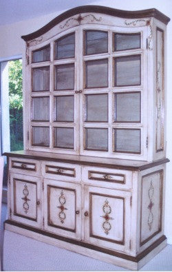 Hand Painted Colonial China Cabinet