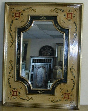 Handpainted mirror in Olinda Romani's colonial design made in Peru