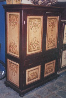 French Scroll Computer Armoire
