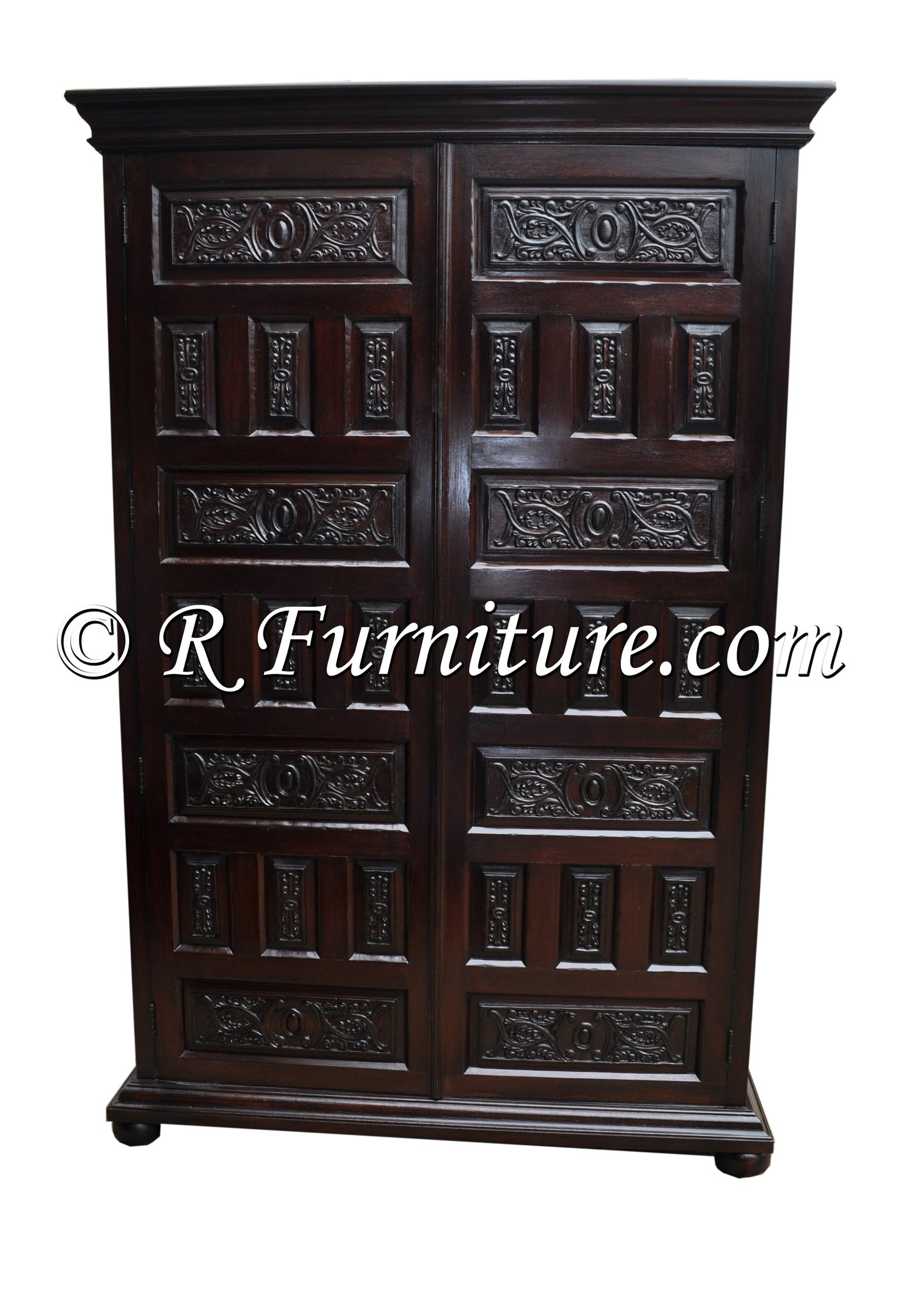 Cuzco Armoire with Carved Wood Panels | Spanish Colonial Revival