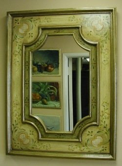 Handpainted mirror and Olinda Romani's Florentino design made in Peru