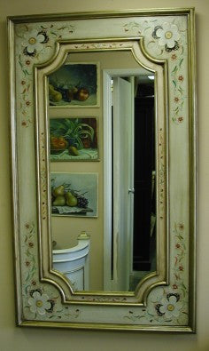 Handpainted French country mirror made in Peru