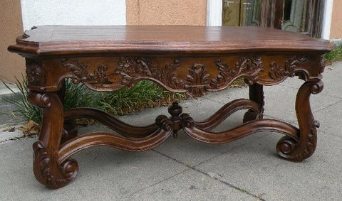 French Renaissance Coffee Table wood finish