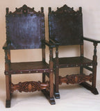 Spanish friar armchair hand carved wood Hearst Castle style chair