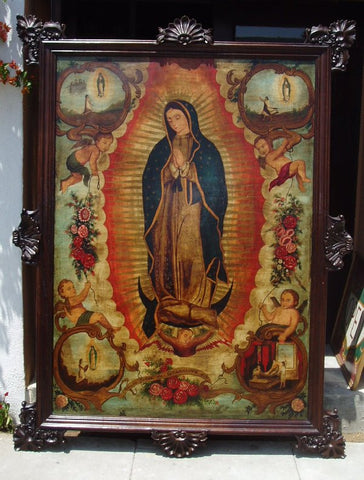 guadalupe hand painted in Peru