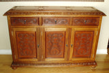 Isabellina Hand Tooled Leather and Wood Buffet