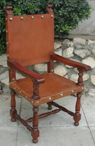 hand made leather Italian friar or Frailera chair chair