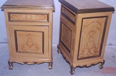 Hand Painted Nightstand with scrolls