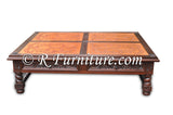 Italianate Coffee Table with Hand Carved leather panels