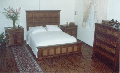 Leather Panel Bed - Queen