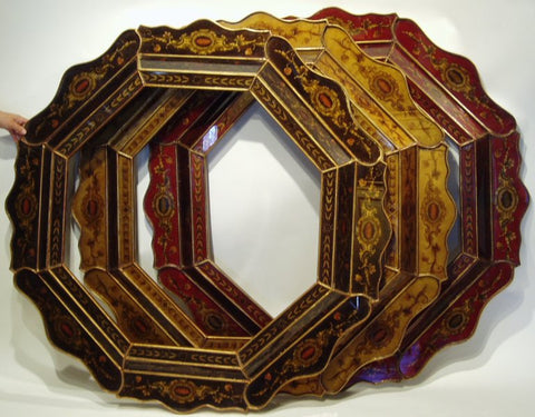 reverse painted glass mirror made in Peru