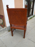 hand tooled leather spanish colonial armchair in Nazca design