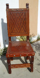 hand tooled leather spanish colonial side chair in Nazca design