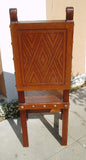 hand tooled leather spanish colonial side chair in Nazca design