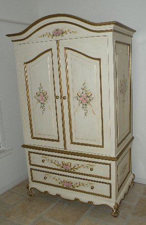 French Armoire Roses and Ribbon