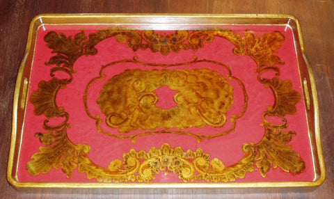 Reverse Painted Glass Tray - Angels