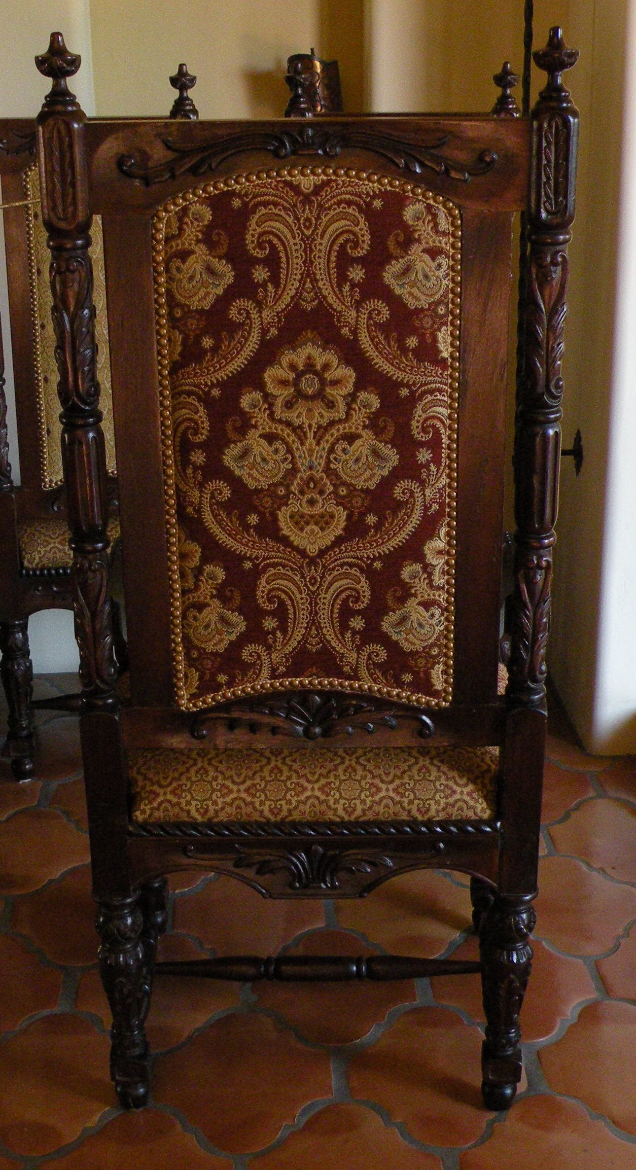 castle chair, spanish revival chair