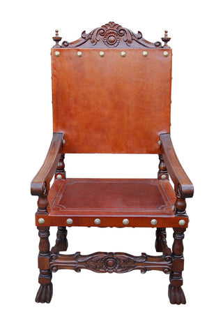spanish renaissance chair, castle throne chair, hearst castle chair style
