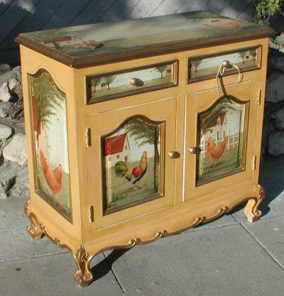 Painted Buffet with Roosters