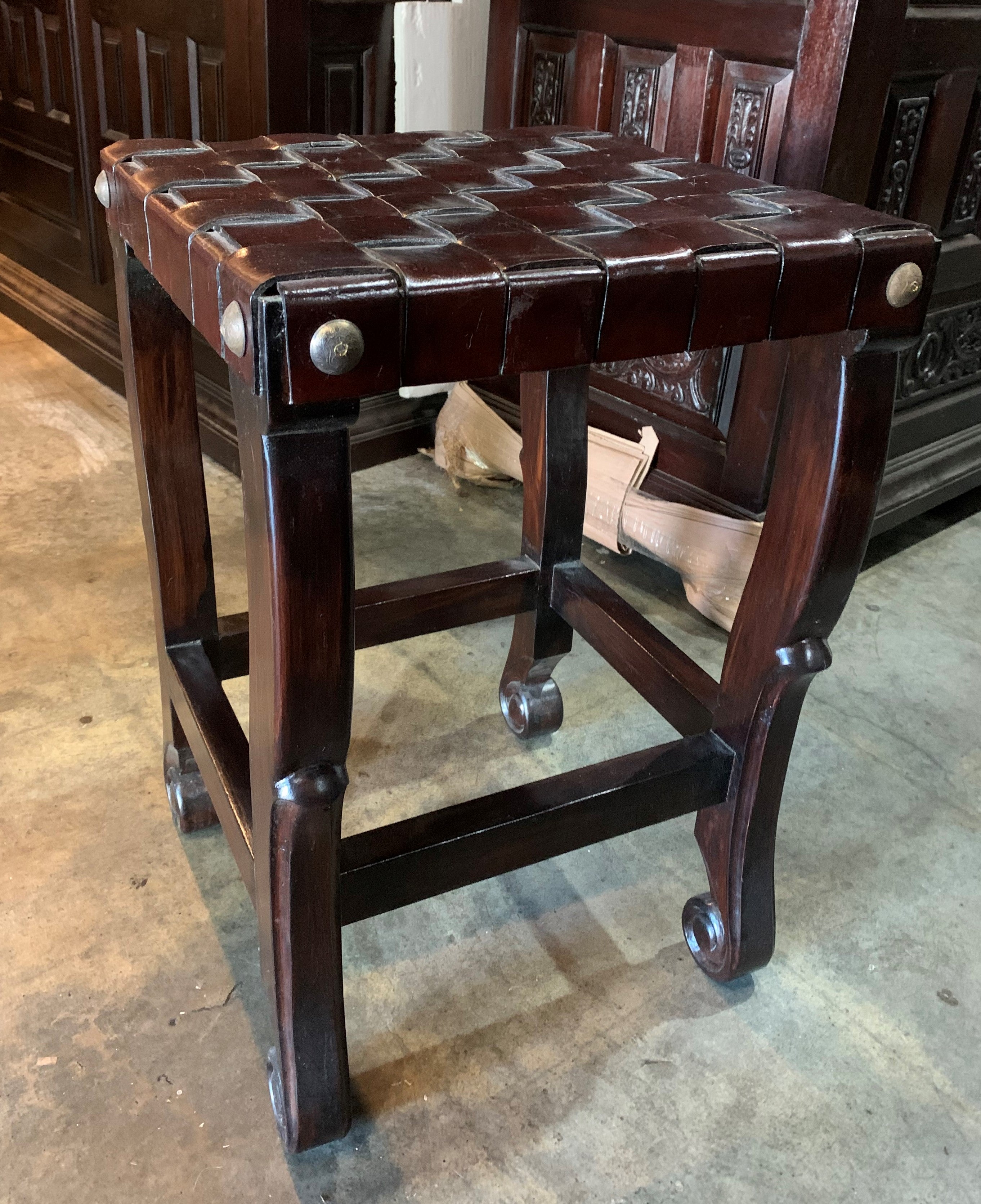 Spanish Colonial Counter Stool Dark Walnut | R Furniture