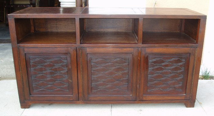 Waves Media Credenza · Hand Carved Leather · Lance Reynolds