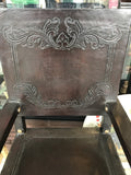 Spanish colonial armchair with hand tooled leather