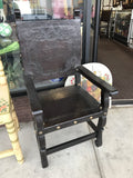 Spanish colonial armchair with hand tooled leather