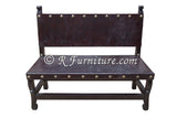 spanish colonial leather bench